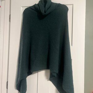 Ann Taylor Poncho Cape Forest Green XS/S Soft Cozy